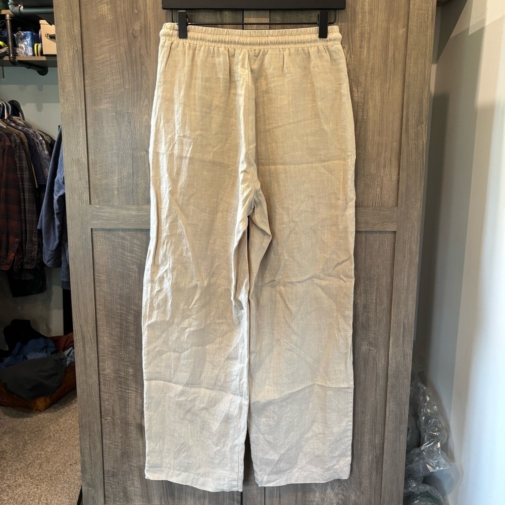 Sundry size 1 pull-on linen pants Biege small - Picture 2 of 9